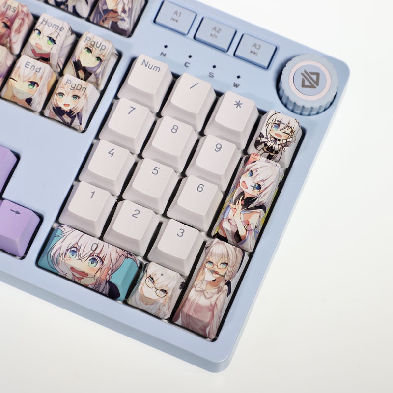 Shirakami Fubuki keycap Cherry Profile อะนิเมะ PBT dye sublimation ...