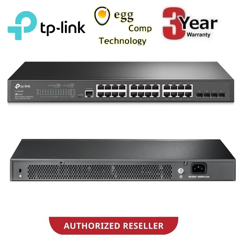 TP-LINK TL-SG3428 JETSTREAM 24-PORT GIGABIT L2 MANAGED SWITCH พร้อมสล็อต SFP 4 ช่อง
