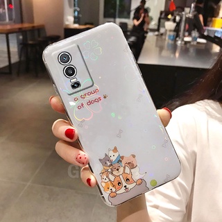 New 2021 เคสโทรศัพท์ Vivo Y76 5G In Stock Soft Case Cute Cartoon Bear Creativity Silicone Anti-fall Colorful Cherry Blossoms Sleeping Dog Luxury เคส VIVOY76 Back Cover