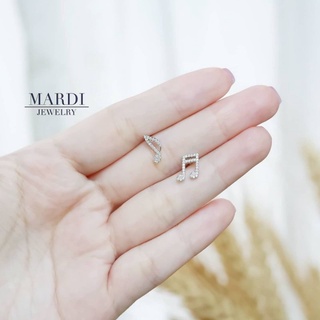 Mardi Jewelry ต่างหูตัวโน๊ต เงินแท้ Melody Earrings Silver