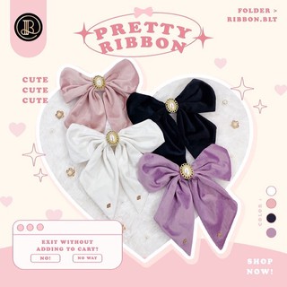 BLT velvet Ribbon : BLT BRAND : โบว์ติดผม ***ครบสี