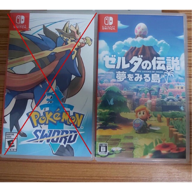 แผ่นเกมส์ Nintendo switch(มือสอง) : Pokemon Sword(sold), Zelda Link’s awakening