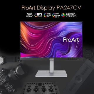 ASUS[ ผ่อน 0%] ProArt Display PA247CV 23.8” Monitor, 1080P Full HD,100% sRGB/Rec. 709, IPS, ΔE &lt; 2, USB hub USB-C