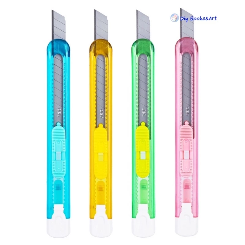 Deli Cutter คัตเตอร์ 13 ใบมีด สีสันสดใส 2054 คัตเตอร์พลาสติก คัตเตอร์เล็ก มีดคัตเตอร์ (คละสี 1 ชิ้น)