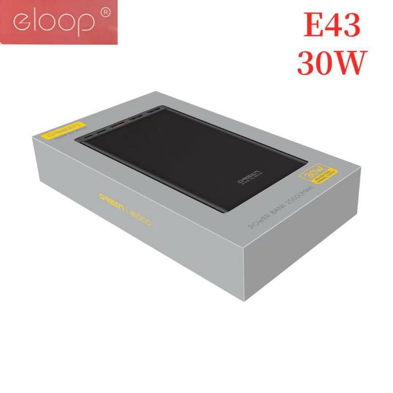 Eloop E43 แบตสำรองชาร์จเร็ว 25000mAh QC 3.0/2.0 PD 30W (18W+12W) Power Bank ชาร์จเร็ว Quick Fast Cha