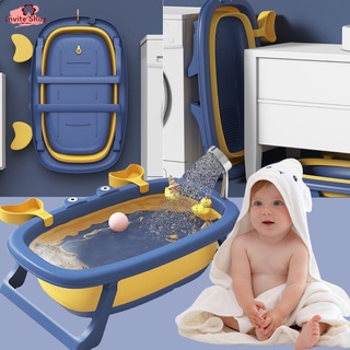 Baby Bathtube-BT01อ่างอาบน้ำลายปู อ่างอาบน้ำเด็กเล็กพับเก็บได้พกพาสะดวก อ่างพลาสติกอ่างอาบน้ำ