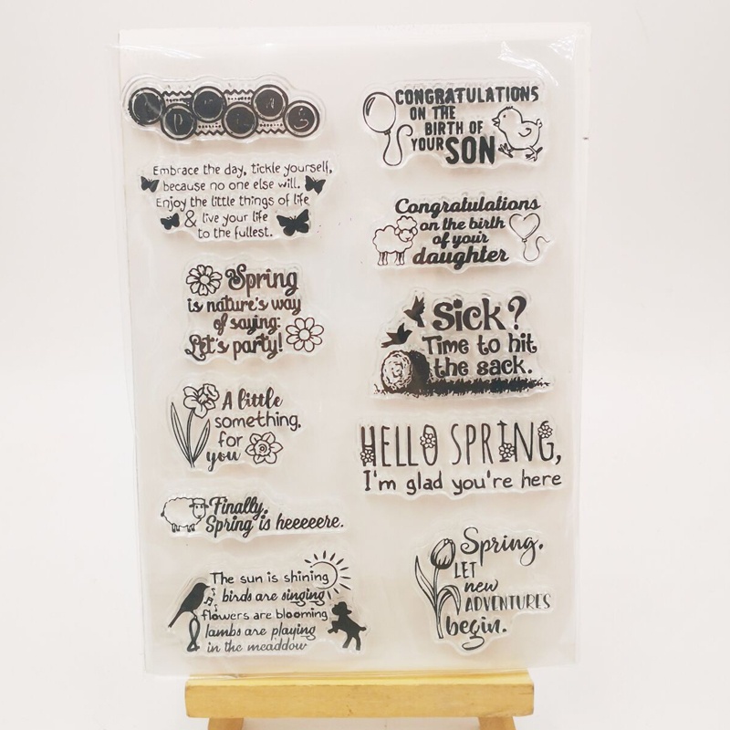 ฤดูใบไม้ผลิซิลิโคนใสยางแสตมป์ Cling ไดอารี่ Scrapbooking DIY