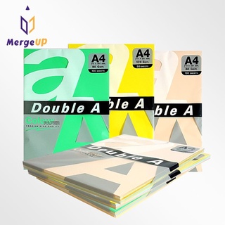 กระดาษสี ดับเบิ้ล เอ Double A Colour Paper / Colour Card ขนาด A4 กระดาษถ่ายเอกสาร AA