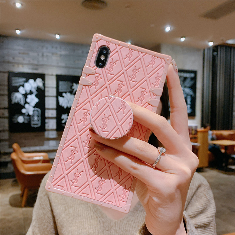 for iPhone 12 pro max 11 pro max XS XR 6sPLUS 7PLUS 8plus 6PLUS se 2020 Pink fashion YSL/square phone case