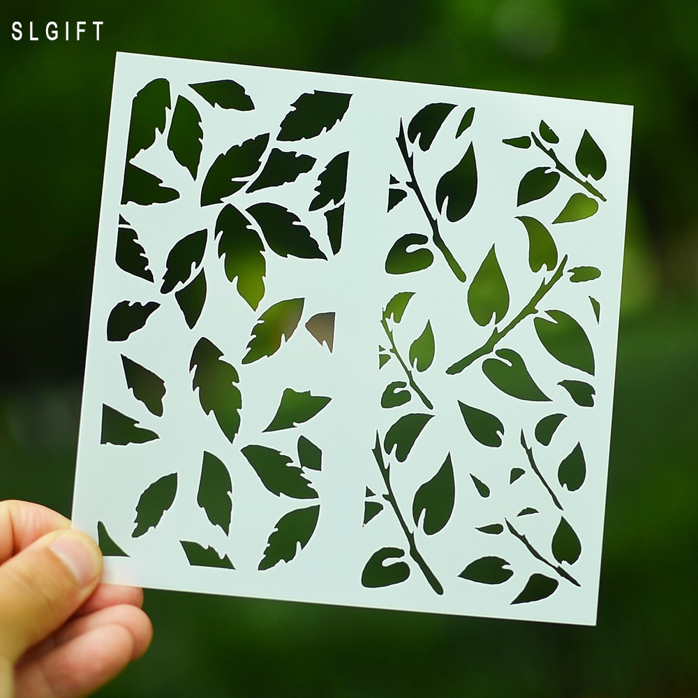 13 * 13 ซม.คู่มือสมุดภาพทําด้วยมือ DIY อัลบั้มรูปการ์ดเครื่องมือจิตรกรรมสเปรย์ Masking Hollow Template