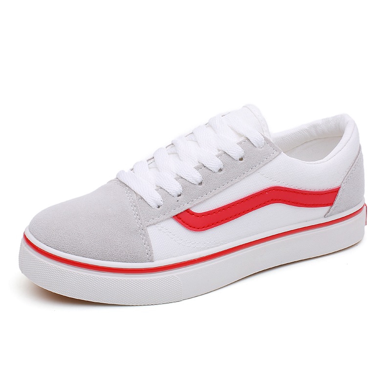 รองเท้าผู้หญิงใหม่ผ้าใบรองเท้า 2020 สุทธิรองเท้าสีแดง INS Fire Couple Casual FLAT White Shoes