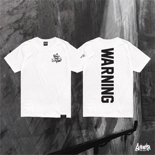 เสื้อผ้าผชJust Say Bad ® เสื้อไซส์ใหญ่ 3XL 4XL รุ่น Warning ขาว (ลิขสิทธิ์แท้) เสื้อยืดคนอ้วน / เสื้อคนอ้วน BSS-5XL