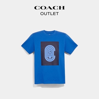 เสื้อยืดแขนสั้นลําลอง คอกลม ผ้าฝ้าย พิมพ์ลาย Coach Coach สวมใส่สบาย แฟชั่นสําหรับผู้ชาย