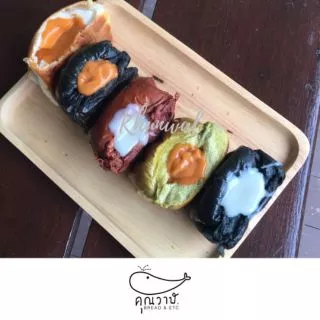 คุณวาฬขนมปังแพ​ M 30กรัม/15 ชิ้น​ รสชาติ ชาโคล,โกโก้​และมัทฉะ สำหรับทำขนมปังไส้ทะลัก ปิ้ง นึ่ง ย่าง