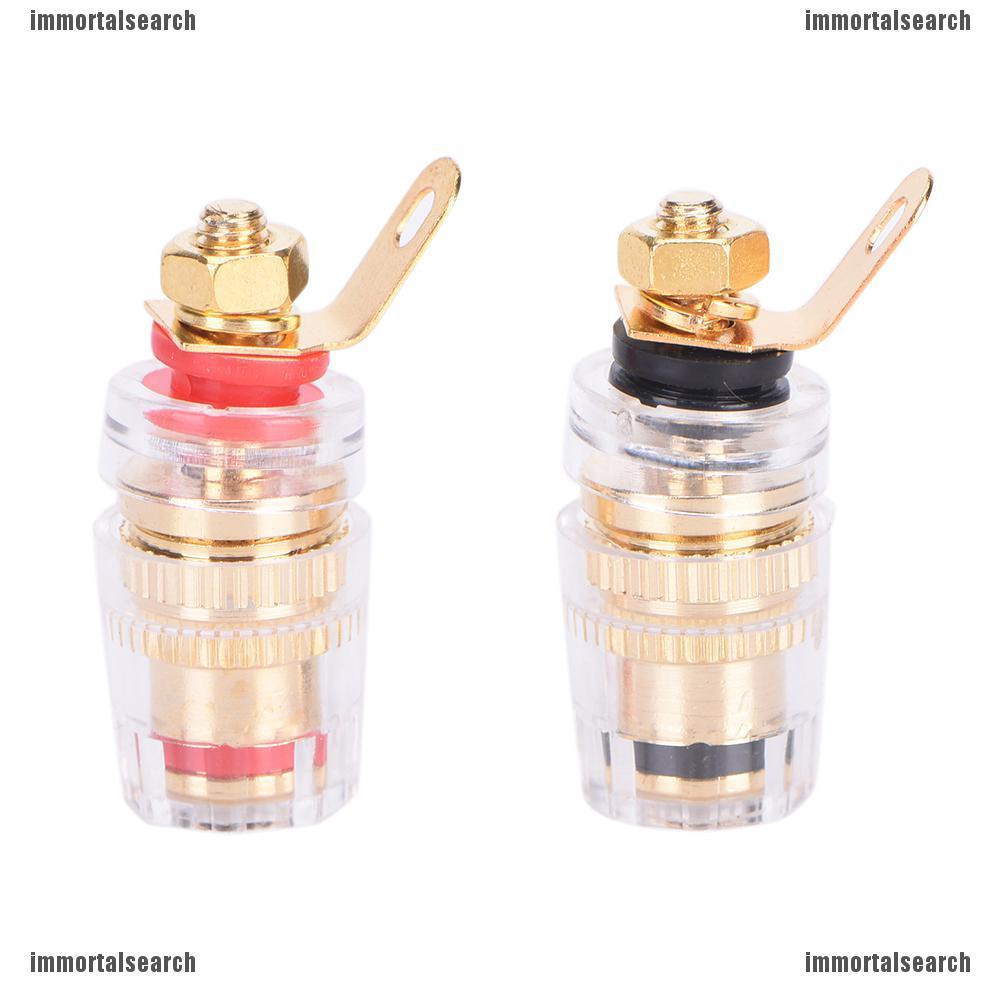 【ICE】 2X Amplifier Speaker Crystal Terminal Binding Post Connector For 4mm Banana Plug Excellent
