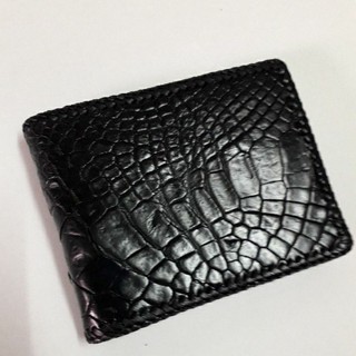 crocodile  leg wallet lacing  กระเป๋าสตางค์สีดำ