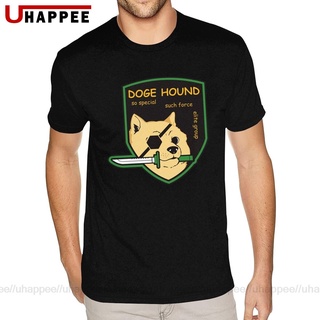 เสื้อยืดแขนสั้น คอกลม ผ้าฝ้าย 100% พิมพ์ลาย Doge Hound Metal Gear สีดํา สําหรับผู้ชาย LHZYS-5XL