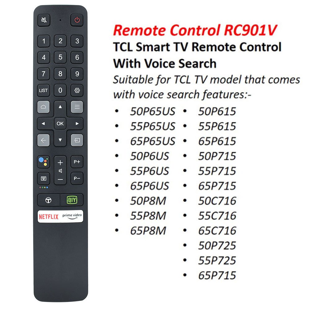 ใหม่ RC901V FMR6 สําหรับ TCL android TV รีโมทคอนโทรล 65P725 50P65US 55P65US 65P615 50P8M 55P8M 65P8M