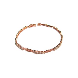 TANITTgems สร้อยข้อมือนากประดับเพชรสวิสน้ำงาม รุ่น BG71352 - RoseGold