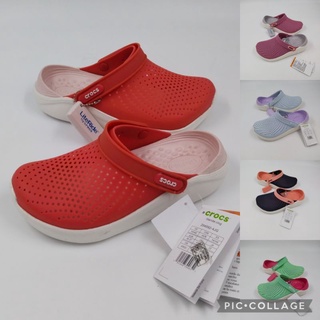 Crocs LiteRide Clog รองเท้าคร็อคส์รุ่นฮิต สำหรับผู้หญิง รองเท้าแตะ Crocs ผลิตจากยางอย่างดีนิ่มเบาไม่ลื่นใส่สะอาดเท้า