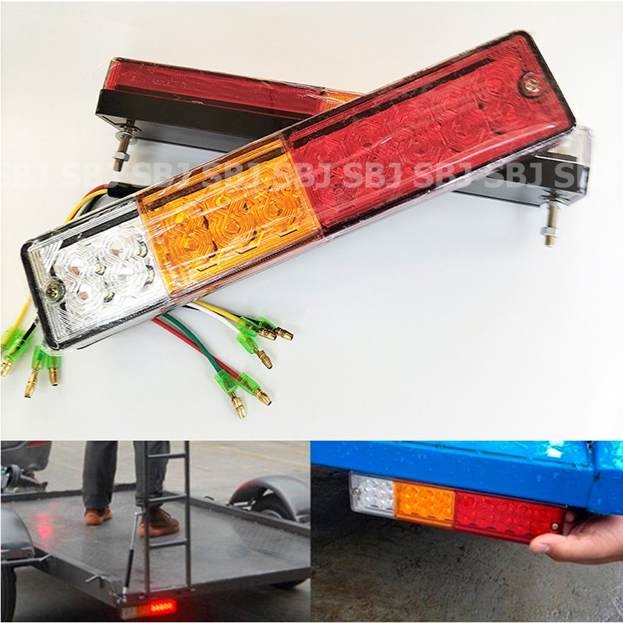 ขายเป็นคู่ ไฟท้าย 20LED 3 ตอน ไฟ DC 24V รถยก รถเทรลเลอร์-ATV รถบรรทุก รถพ่วง-เรือยอชท์