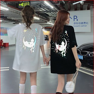 🌙POOHPAND🌙 เสื้อReflex เสื้อยืดสะท้อนแสง Oversize COTTON 100% สไตล์เกาหลี สวย โดดเด่น ไม่ซ้ำใคร พิมพ์ลายเซเลอร์มูน #4005