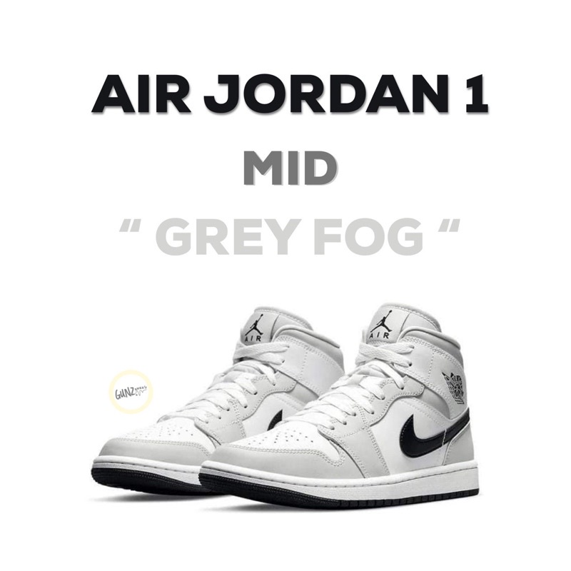 (สินค้าพร้อมส่ง ของแท้ 100%) AIR JORDAN1 MID (W) “LIGHT SMOKE GREY”