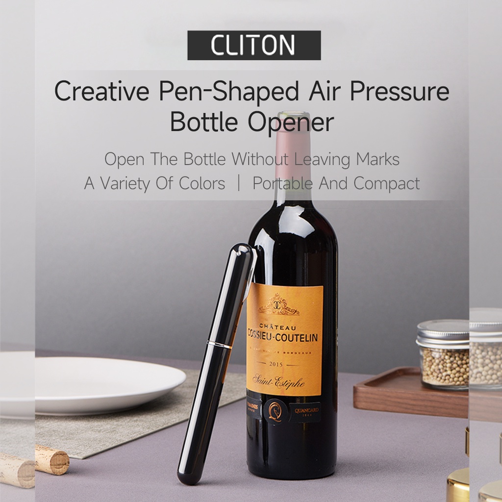 Cliton ที่เปิดขวดไวน์ สเตนเลส แบบพกพา ปลอดภัย อุปกรณ์เสริม สําหรับบาร์
