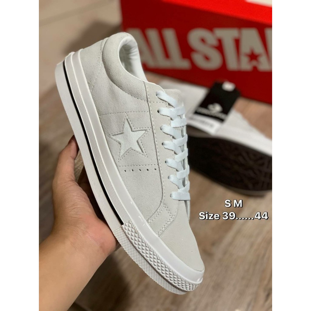 CONVERSE ONE STAR OX รองเท้าผ้าใบคอนเวิร์ส หนังกลับ รองเท้าผ้าใบแฟชั่น Unisex Size:37eu-45eu