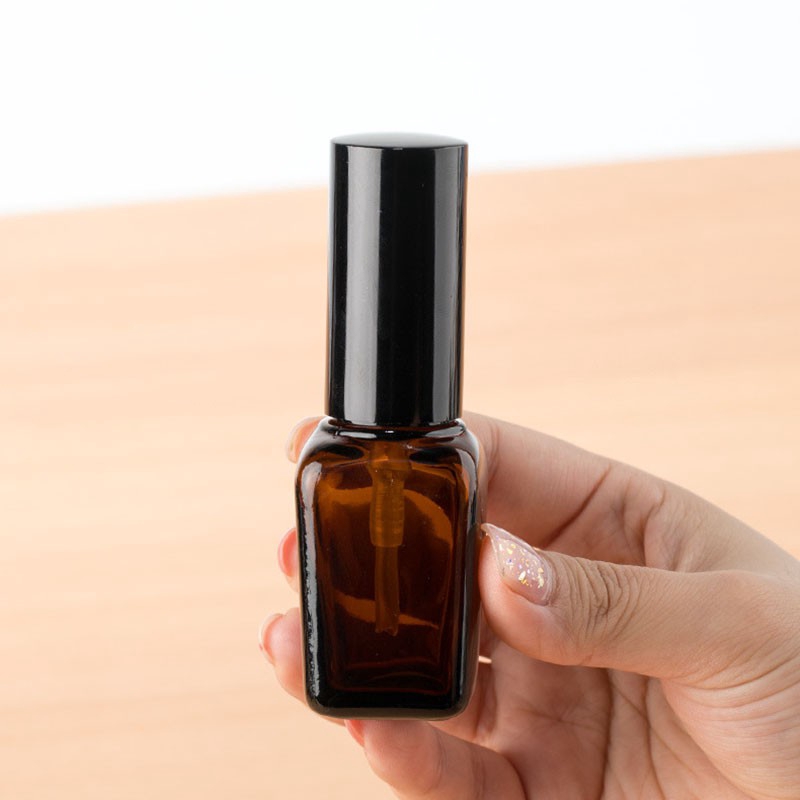 【Ready Stock】 Amber Square Glass Bottle with Spray/ Pump (Black Mist Spray Head) For Alcohol /Essential Oil / Cosmetics 10ml/20ml/30ml/50ml/100ml 酒精喷雾