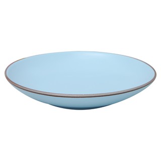 🔥HOT🔥 จานลึก 9 นิ้ว ลายเกลียวคลื่น สีฟ้า Deep Plate 9" Blue Color with Wave Design