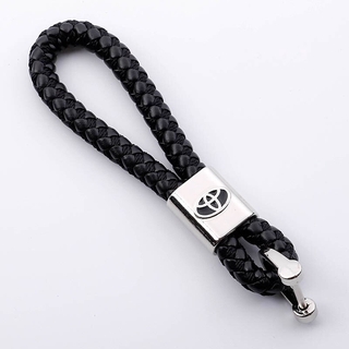 （โตโยต้า）หนังเชือกถักแต่งรถพวงกุญแจแฟชั่นประดับยนต์ / High Quality Leather Braided Rope Car Styling Keychain for Toyota Vois Wish Rush Avanza Camry RAV4 Alphard Accessories