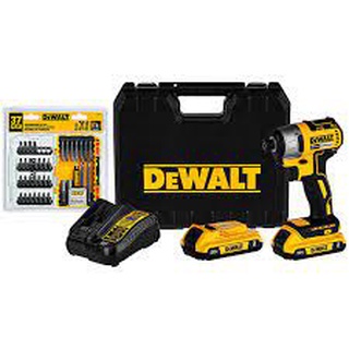 DEWALT ไขควงกระแทกไร้สาย ไร้แปรงถ่าน 20V Max พร้อมแบตเตอรี่ 2.0Ah*2 แถมฟรีชุดดอกไขควง 37 ชิ้น รุ่น DCF7871D2A-B1