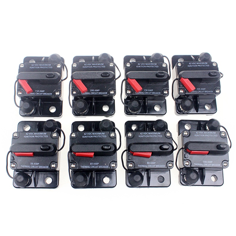 Fitow 30A-300A AMP Circuit Breaker Fuse 12-48V DC Car Boat Manual Reset  Switch IP67 Free | Shopee Thailand