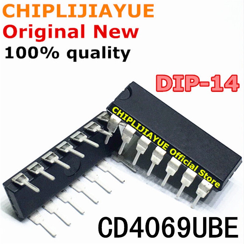 10PCS CD4069UBE DIP-14 CD4069U CD4069BE CD4069 4069 DIP14 ใหม่และชิป IC
