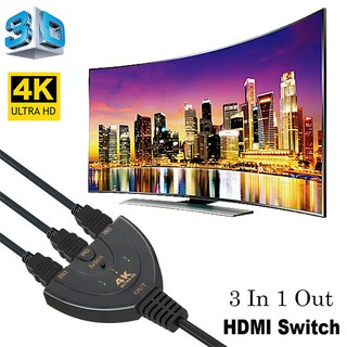 3พอร์ตMini HDMI Switch 4K X 2K HDMI 1.4 Splitter 3D 3 In 1 Out Audio Videoอะแดปเตอร์HUBสำหรับDVD HDTV Xbox