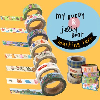 Masking Tape (My Buddy &amp; Jelly Bear) เทปตกแต่งลายน่ารัก จาก Dailylike ลิขสิทธิ์แท้