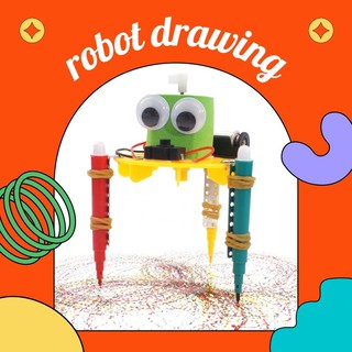 ของเล่นวิทย์ ของเล่น Stem Education  ชุด DIY doodling drawing robot toy (โรบอท ดรอว์วิ่ง)