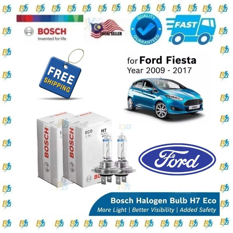 Bosch Halogen H7 หลอดไฟหน้ารถยนต์ สําหรับ Ford Fiesta Year 2009-2017