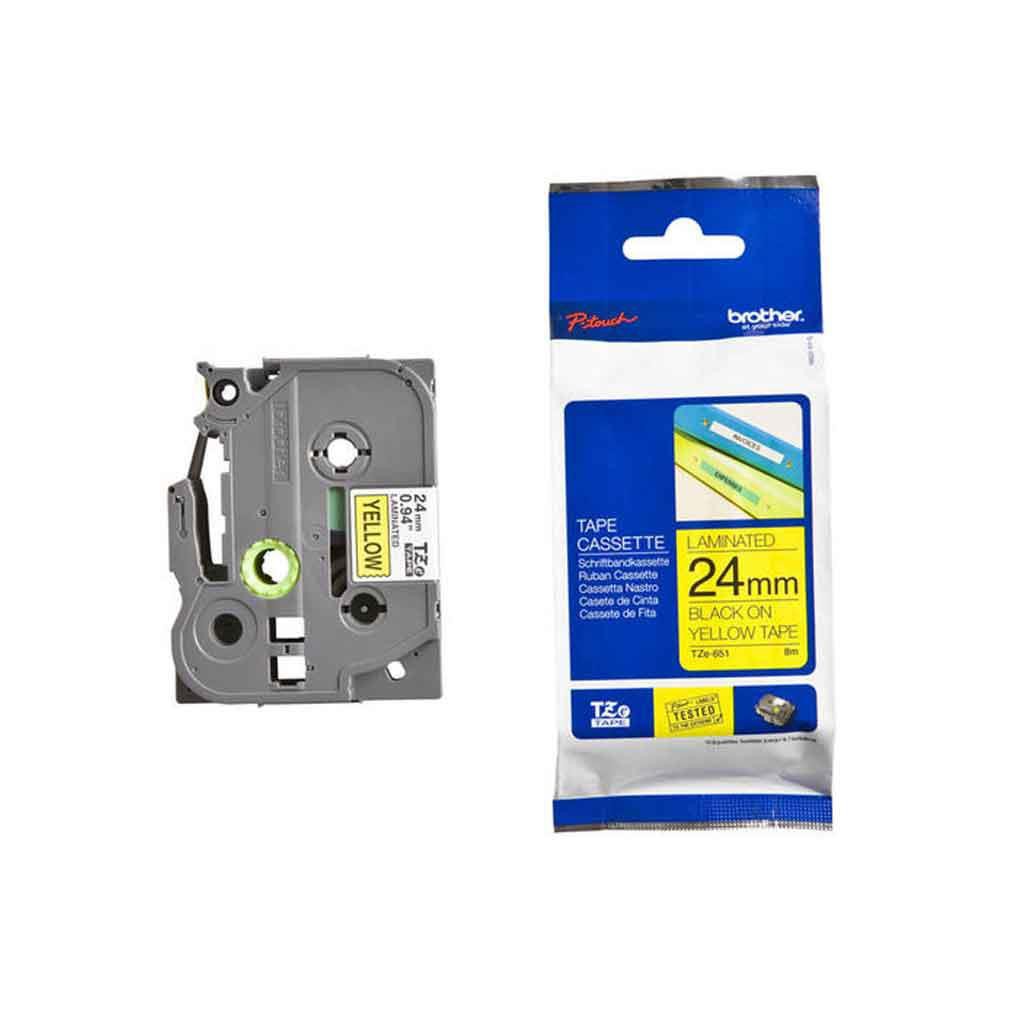 STATIONERY & SUPPLIES BROTHER TZE TAPE TZE651 Model : TZE651 Vendor Code : N TZ-TAPE BLACK ON YELLOW