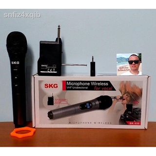 cholly.shop SKG ไมค์ลอยเดี่ยว SK-555 WIRELESS MICROPHONE ( VHF Unidirectional ) พร้อมเครื่องรับสัญญาณดีมาก