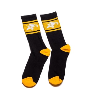 ถุงเท้า Animal Crew Socks (Hight) Black/Yellow