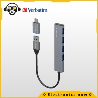 คำต่อคำ 4 พอร์ต usb-a ฮับ usb 3.1 ตัวขยาย (พร้อมอะแดปเตอร์ประเภท c) Verbatim 4 Port USB-A HUB USB 3.1 Extender (with Type C Adapter)