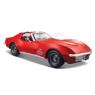 รถโมเดลจำลอง สีแดงสวย เปิดหน้ารถและประตูได้ 1/24 1970 Corvette Maisto 31202