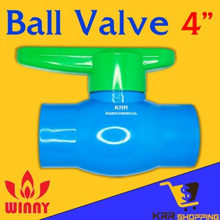 บอลวาล์ว พีวีซี ขนาด 4 นิ้ว 4" วินนี้ แบบสวม ก้านเขียว WINNY PVC BALL VALVE วาล์ว วาล์วพีวีซี วาล์วpvc