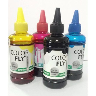 Number 1 หมึกเติม 4 สี BROTHER BK 100ml. Color Fly