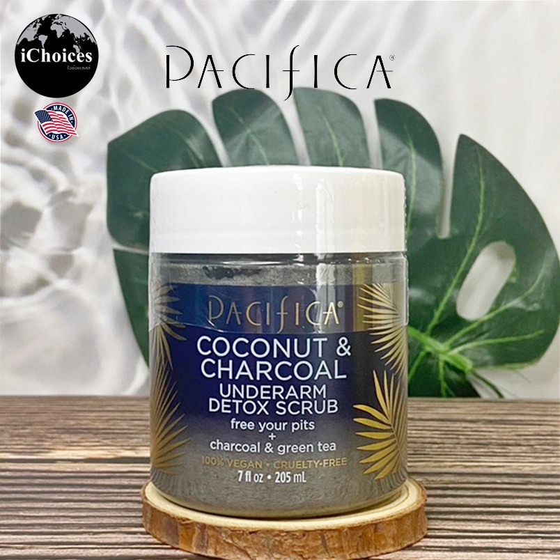 [Pacifica] Coconut & Charcoal Underarm Detox Scrub 205 ml สครับ ใต้วงแขน มะพร้าว & ถ่าน