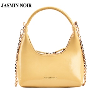 Jasmin NOIR กระเป๋าถือ กระเป๋าสะพายไหล่ สะพายข้าง หนัง PU แต่งสายโซ่คล้อง ลายดวงจันทร์ สําหรับผู้หญิง