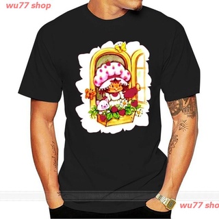 เสื้อยืดโอเวอร์ไซส์wu77 shop 2021 100% Mens Cotton T Shirts Strawberry Shortcake Kids Cartoon T Shirt Funny Tee Top disc