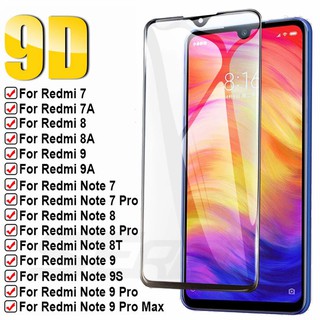 กระจกนิรภัยกันรอยหน้าจอสําหรับ Redmi Note 9 8 T 7 9 S Pro 9A 9C Y3 8 A 7A